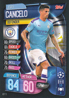 Joao Cancelo Manchester City 2019/20 Topps Match Attax CL #MCY13